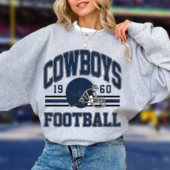 1960 dallas Cowboy Football Sweatshirt, Vintage Football Sweatshirt, Football - Picture 1 of 2